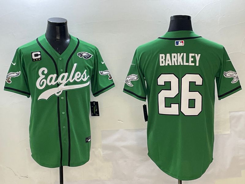 Men Philadelphia Eagles 26 Barkley Green three generations Jointly Name 2025 Nike Limited NFL Jersey style 21
